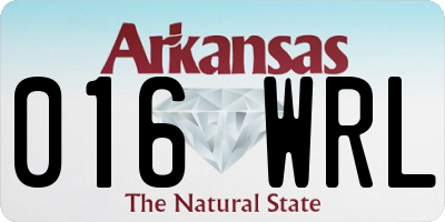 AR license plate 016WRL