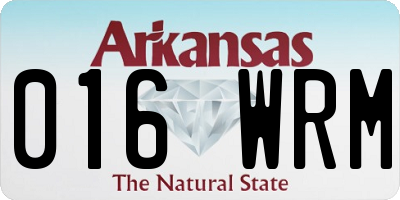 AR license plate 016WRM