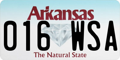 AR license plate 016WSA