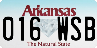 AR license plate 016WSB