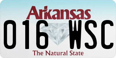 AR license plate 016WSC