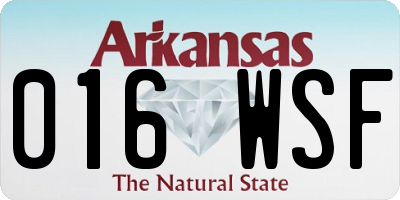 AR license plate 016WSF