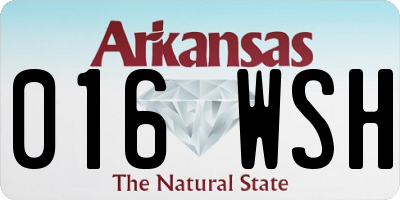 AR license plate 016WSH