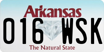 AR license plate 016WSK