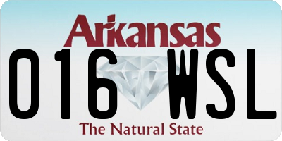 AR license plate 016WSL