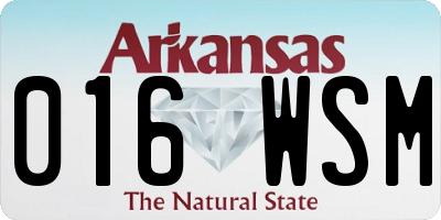 AR license plate 016WSM