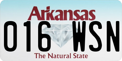 AR license plate 016WSN