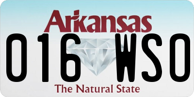 AR license plate 016WSO