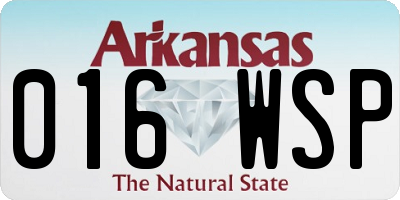 AR license plate 016WSP