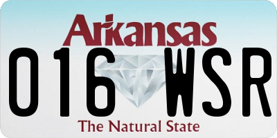AR license plate 016WSR