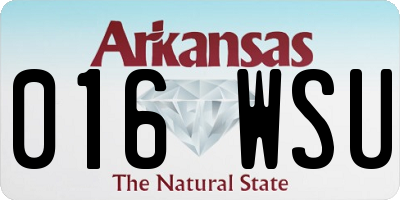 AR license plate 016WSU