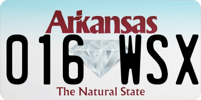 AR license plate 016WSX