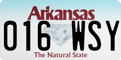 AR license plate 016WSY