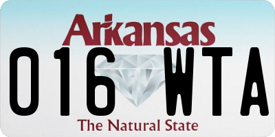 AR license plate 016WTA