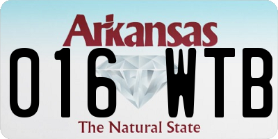 AR license plate 016WTB