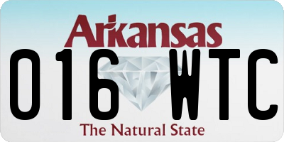 AR license plate 016WTC