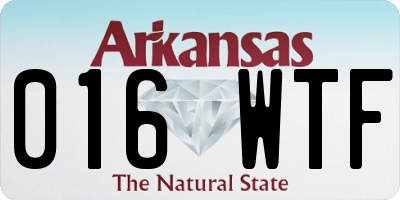AR license plate 016WTF