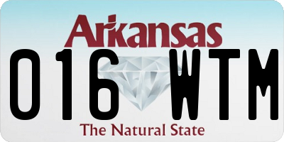 AR license plate 016WTM