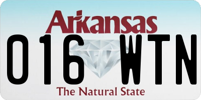 AR license plate 016WTN