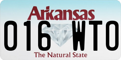 AR license plate 016WTO