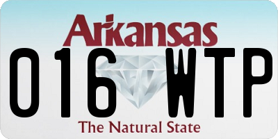 AR license plate 016WTP