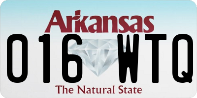 AR license plate 016WTQ