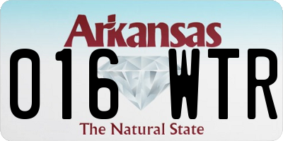AR license plate 016WTR