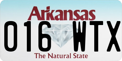 AR license plate 016WTX