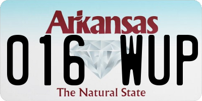 AR license plate 016WUP