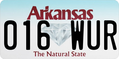 AR license plate 016WUR