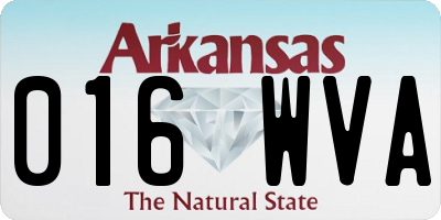 AR license plate 016WVA