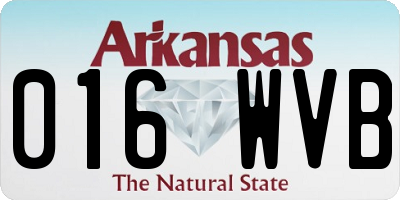 AR license plate 016WVB