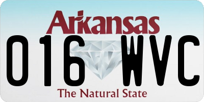 AR license plate 016WVC