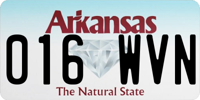 AR license plate 016WVN