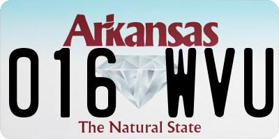 AR license plate 016WVU