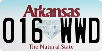 AR license plate 016WWD