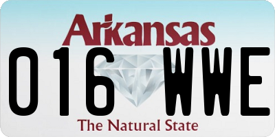 AR license plate 016WWE