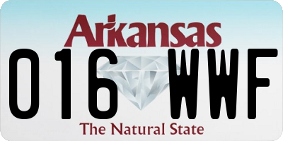 AR license plate 016WWF