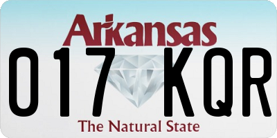 AR license plate 017KQR