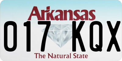 AR license plate 017KQX