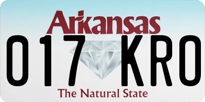 AR license plate 017KRO
