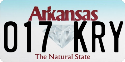 AR license plate 017KRY