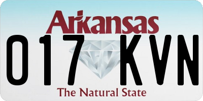 AR license plate 017KVN