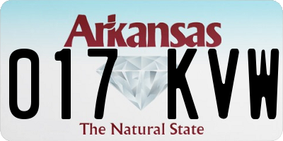 AR license plate 017KVW