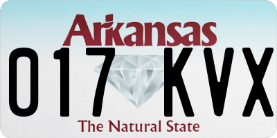 AR license plate 017KVX