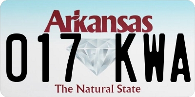 AR license plate 017KWA