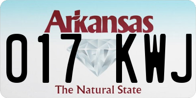 AR license plate 017KWJ