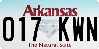 AR license plate 017KWN