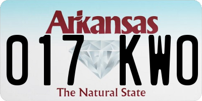AR license plate 017KWO