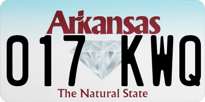AR license plate 017KWQ